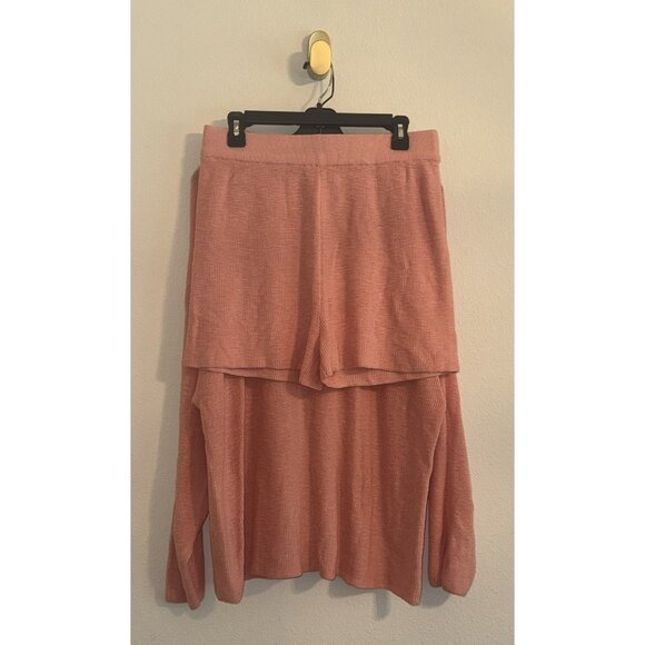 2 Piece Free People Beach Lounge Cozy Cotton Blend Sweater and Shorts Set L - Picture 3 of 8